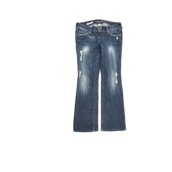 Decree Bootcut Distressed Women's size 11 Dark Wash Blue Denim Jeans - Picture 1 of 5